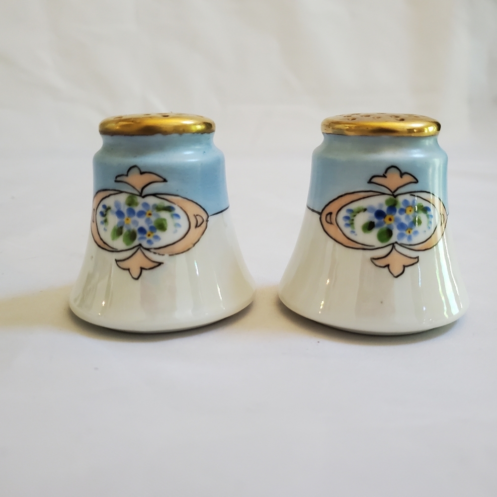 Vintage Japanese Lusterware Floral Salt & Pepper Shakers